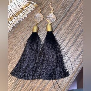 GUC - Betsy Pittard Black Tassel Earrings